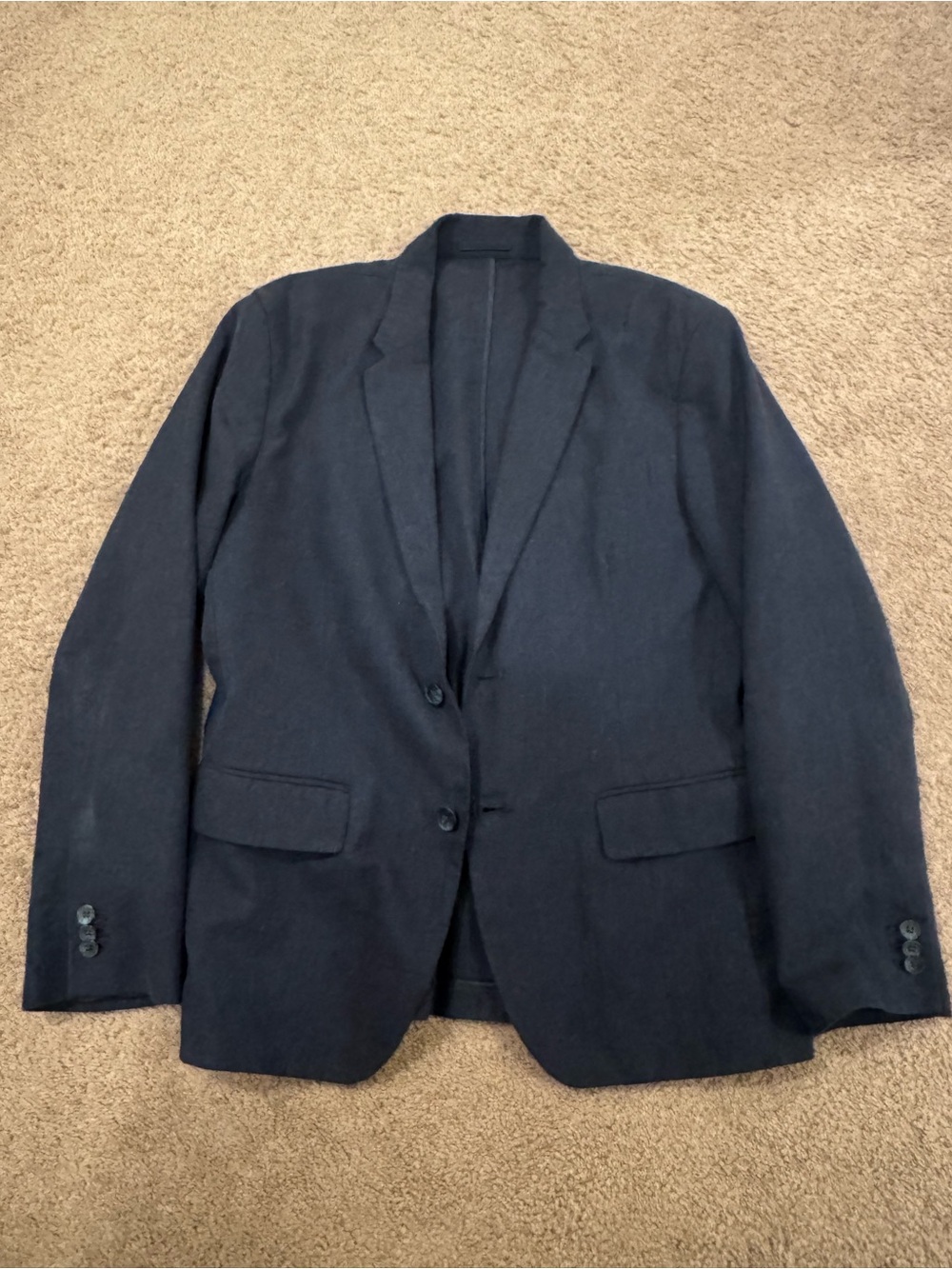 Old Navy Men's Sport Coat Blazer Sz M Two Button Navy Blue Linen-Cotton Blend